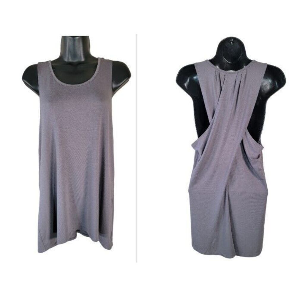 Athleta Womens Size Medium Gray Sleeveless Ultimate Crossback Tank Top